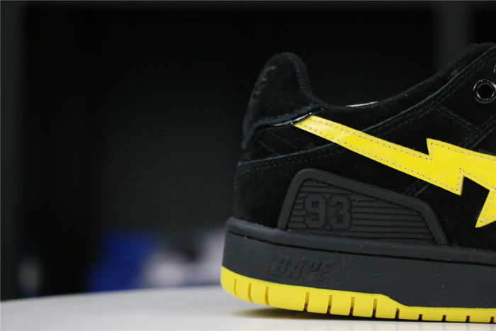 A Bathing Ape Sk8 Sta Black Electric Yellow