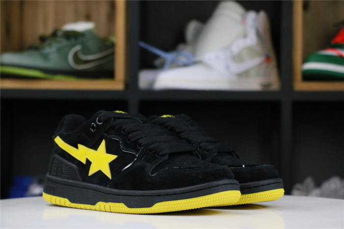 A Bathing Ape Sk8 Sta Black Electric Yellow
