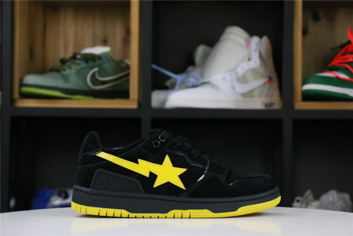 A Bathing Ape Sk8 Sta Black Electric Yellow