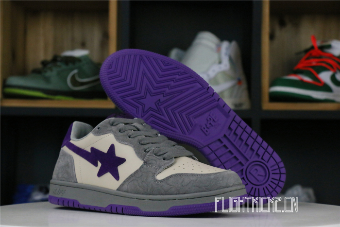 A Bathing Ape Court Sta Mist Grey Royal Purple