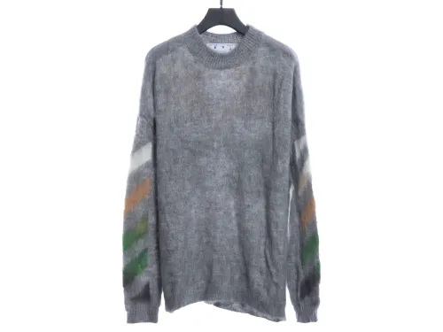 OFF WHITE Mohair Sweater Arrow Gradient