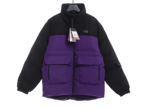 The North Face Splicing Contrast Color Large Pocket Functional Down Jacket