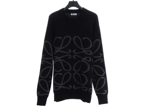 LOEVVE 22SS autumn and winter new round neck jacquard wool sweater