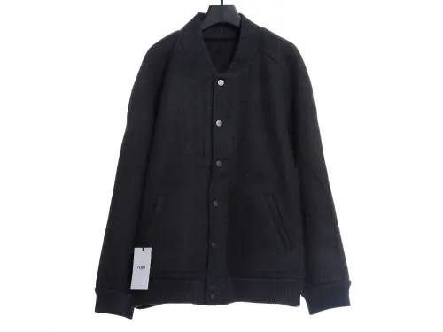 FD 22FW all over printed jacquard FF double-faced wool bomber jacket