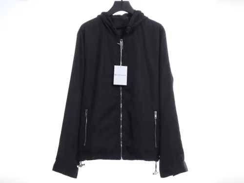 GVC 22FW all over printed jacquard dark pattern Oxford zipper hooded jacket