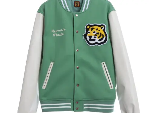 Human Made Tiger head embroidered leather sleeve splicing baseball Jacket 2022
