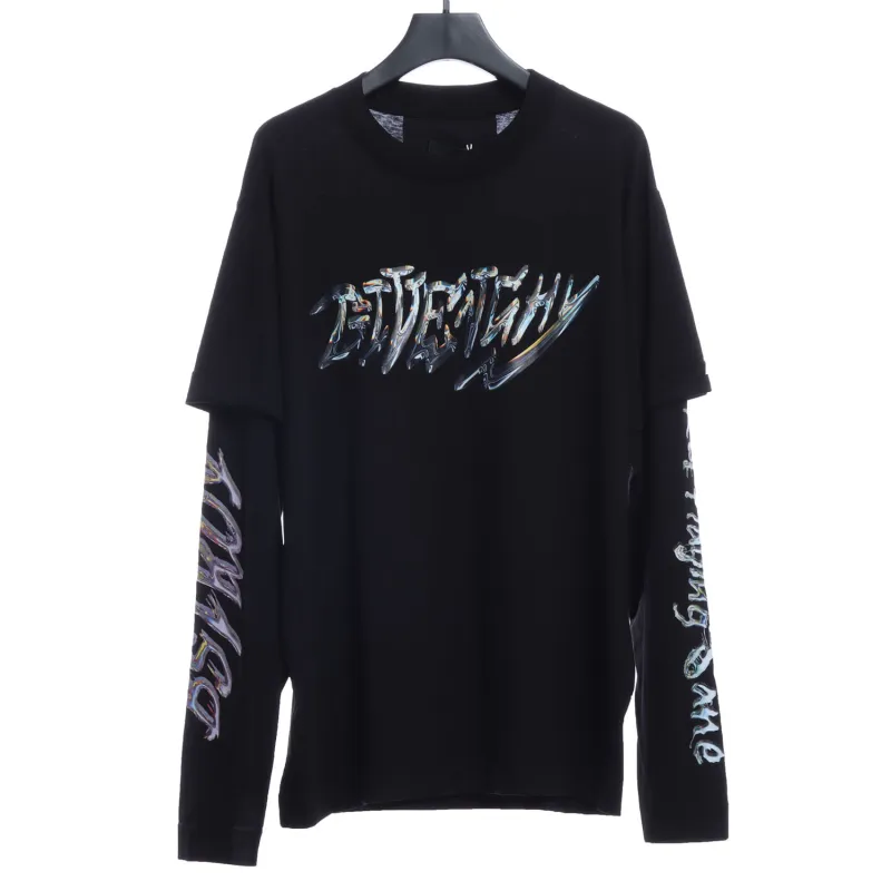 GVC X BSTROY 22FW joint metal printing fake two long-sleeved T-shirts
