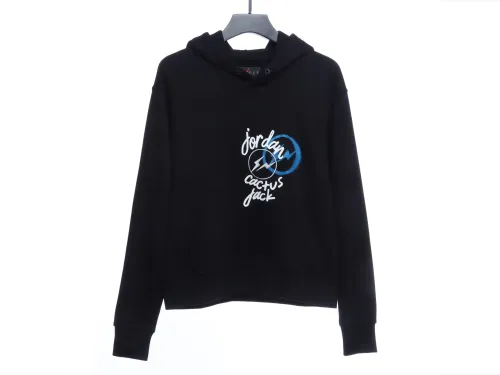 AJ x Travis ScottxFragment Design Triple Joint AJ Portrait Lightning ⚡️Logo Print Hoodie