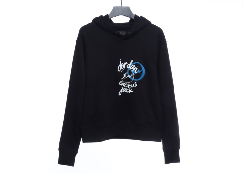 AJ x Travis ScottxFragment Design Triple Joint AJ Portrait Lightning ⚡️Logo Print Hoodie