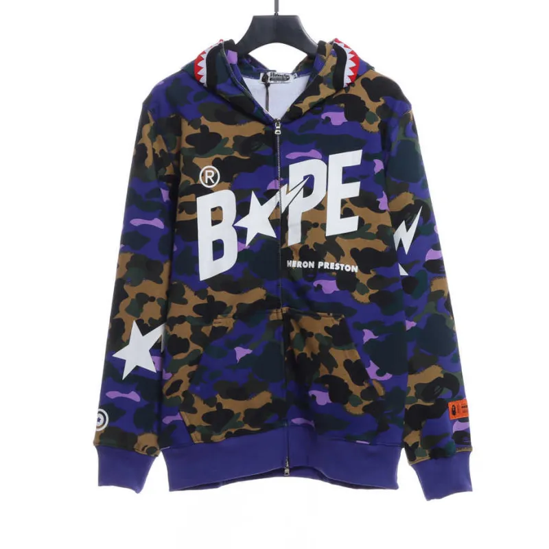 BAPExHP Joint Purple Shark Zipper Hoodie
