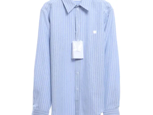 C3 Small Embroidered Vertical Stripe Long Sleeve Shirt