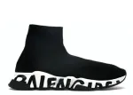 Balenciag*Speed Graffiti Trainers Black White