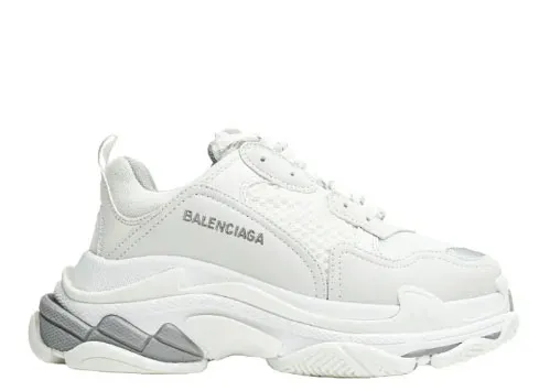 Balenciag* Triple S Trainer 'White-Sliver Logo'