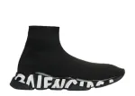 Balenciag* Speed Graffiti Trainers Black White