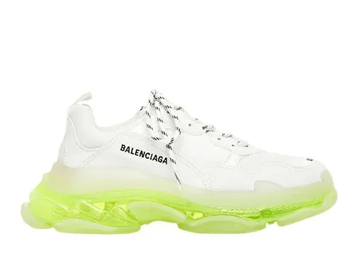 Balenciag* Triple S Clear Sole White Fluo Yellow (W)