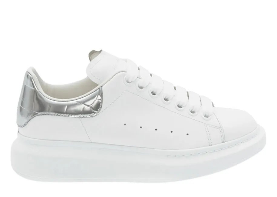 Alexande* McQuee* Oversized Sneaker 'Silver Crocodile'