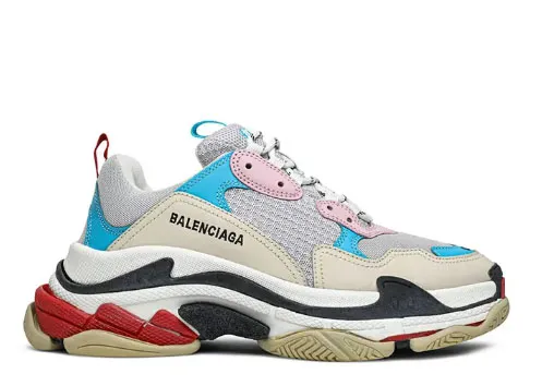 Balenciag* Wmns Triple S 'White Blue Pink' 2019
