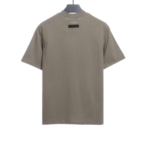 Essenti@ls Double line double row large letter flocking short sleeves