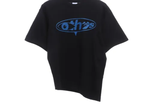 Nike co-OW asymmetrical hem letter printing short sleeves