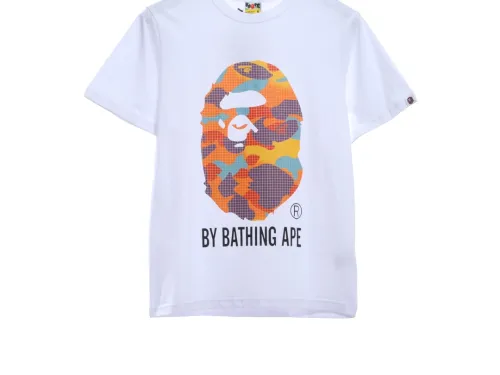 BAPE grid camouflage ape-man with short head and white sleeves