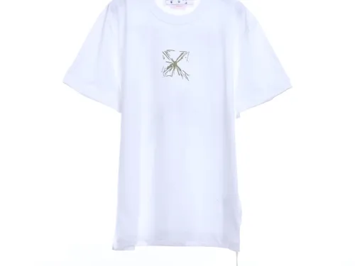 OW Sketch Splashed Ink Arrow Letter Short Sleeves