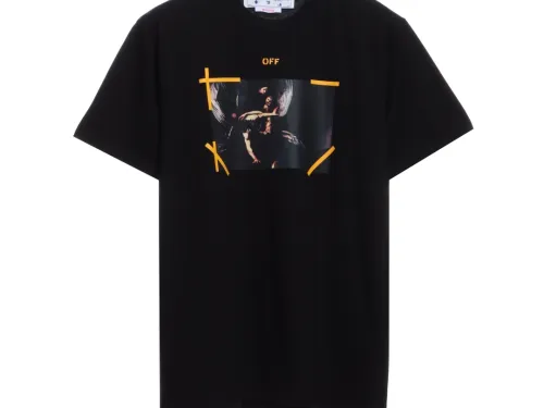 OW angel wings Notre Dame religious oil painting short sleeves