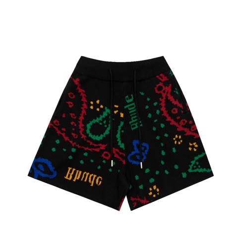 Rhud3 2023ss men's and women's same style cashew flower knitted shorts