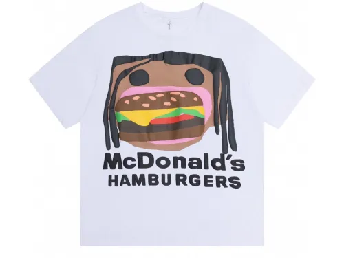 Travis Scott Foam hamburger mouth pattern short sleeves