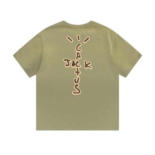 Travis Scott Retro washing to make old fixed dyeing letter printing short sleeves