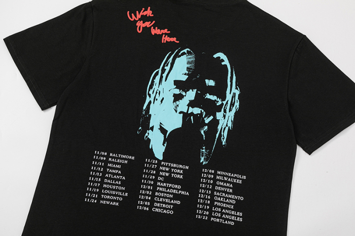 Travis Scott Cactus Jack Astroworld portrait printing short sleeves