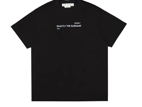 Ow reverse letter slogan short sleeves