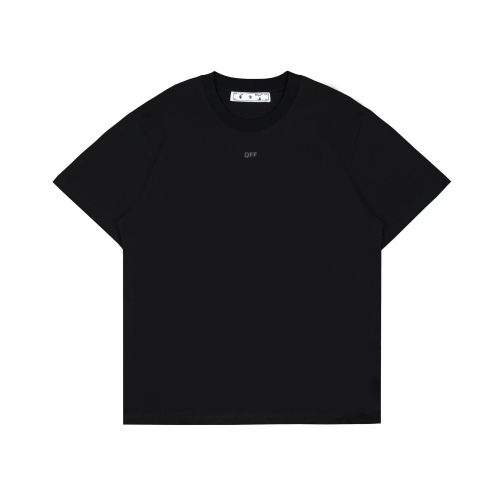 Ow overlapping printed short-sleeved black tape arrow T-shirt