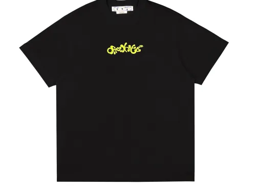 Ow yellow letter arrow short sleeves