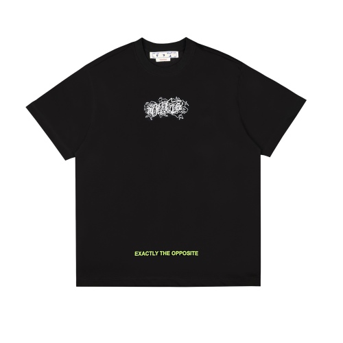 Ow23ss embroidery printing flocking letter short sleeves