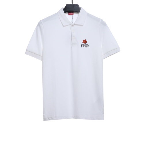 kenzo crabapple flower embroidery POLO short sleeves