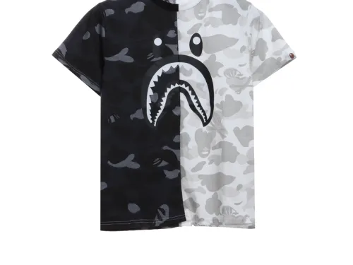 BAPE color matching camouflage shark mouth print short sleeves