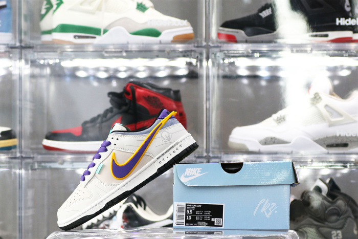 Nike SB Dunk Low &  Athena Sail Pink Purple Gold