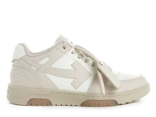 Off-White White & Beige 'Out Of Office' Sneakers