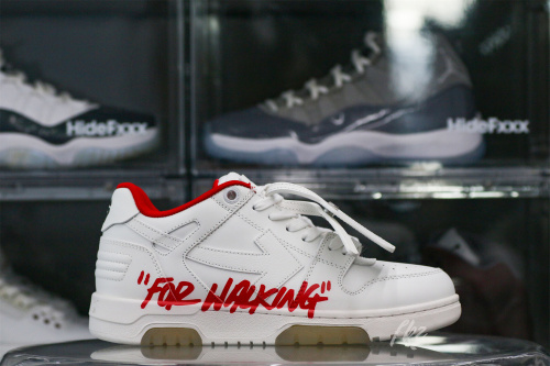 OFF-WHITE White & Red Out of Office 'OOO' sneakers
