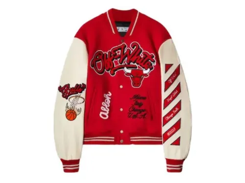 Off white Ow AC Chicago Bulls Varsity Jacket