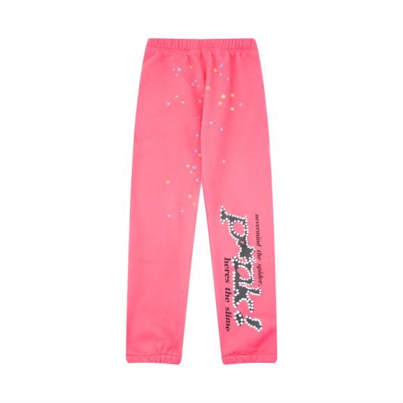 Sp5der Logo Pullover Hoodie Pink Suits