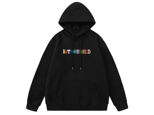 Travis Scott TS Rainbow Letter Embroidery Fleece Hoodie
