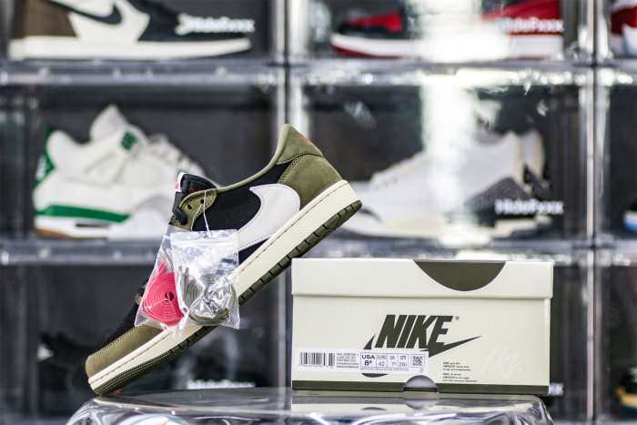 Travis Scott x Air Jordan 1 Low Black Olive  (LN5 A1 Batch)