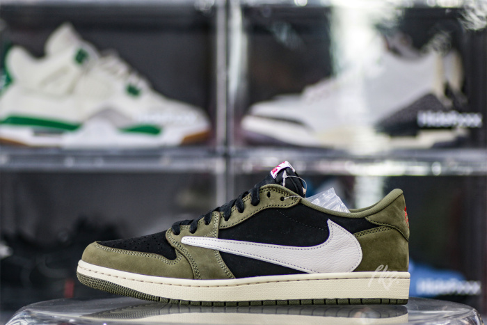Travis Scott x Air Jordan 1 Low Black Olive  (LN5 A1 Batch)