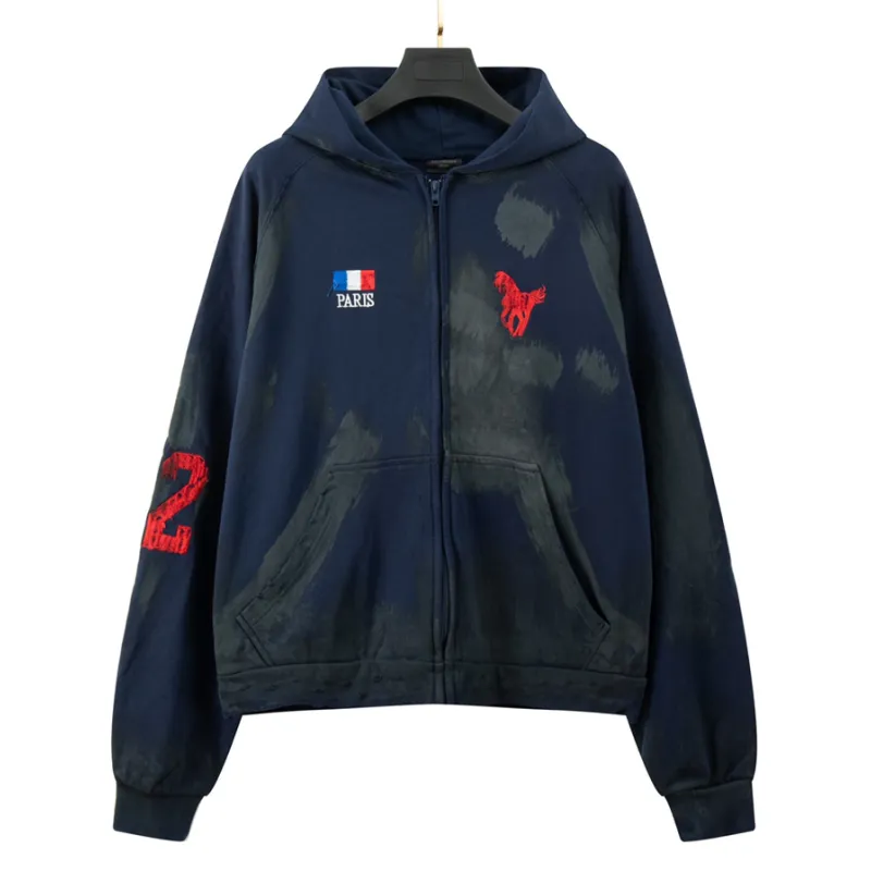 Balancig* Zip Up Hoodie 'Dark Navy'