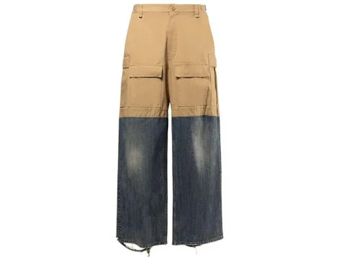 Balancig@ Men's Blue Patched Cotton Cargo Pants