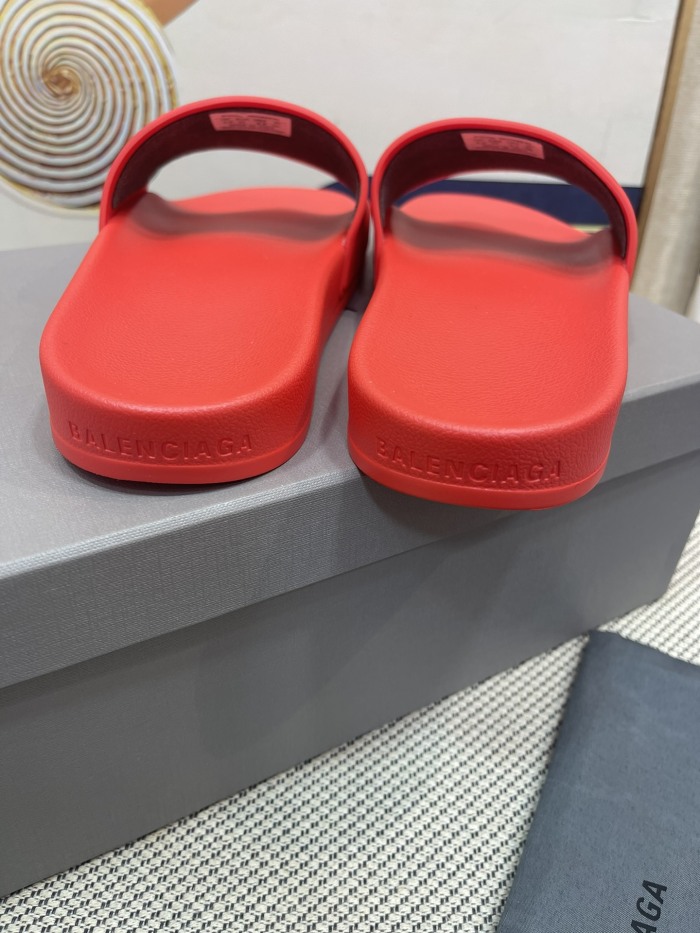 Balenciag* Pool Slide Red White