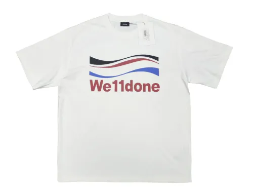 WE11D0NETRACK Sea wave with three stripes T-Shirt