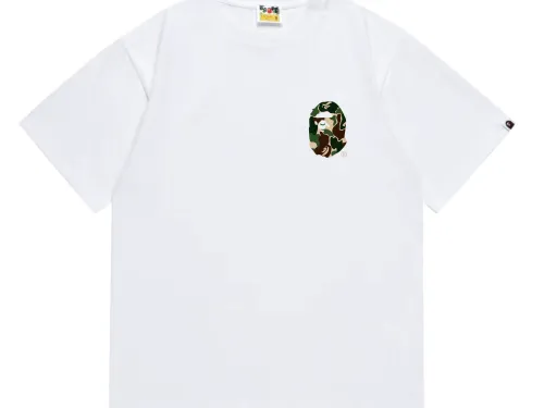 BAPE×Stuss! Green Color Camo By Bathing Tee