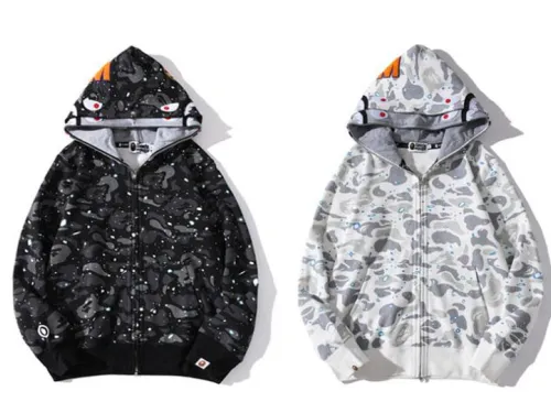 Bape Camo Double Shark Full Zip Hoodie